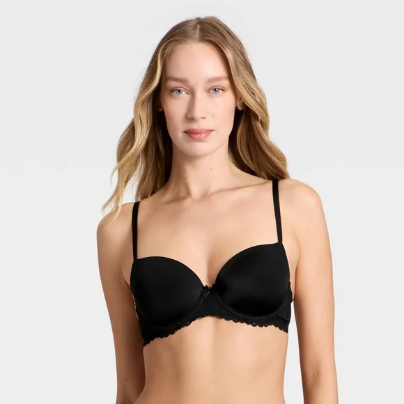 Elegant Black and Blue Lace Trim Bras - Picture 7 of 8